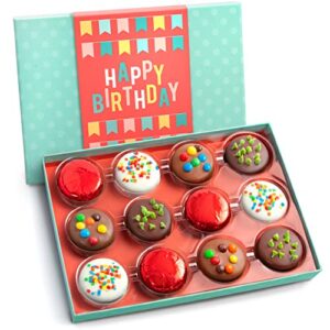 cy chocolates birthday deluxe chocolatey covered oreos 12 piece gift box