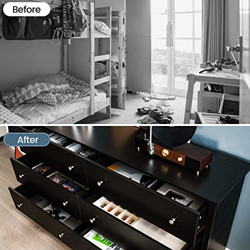 Giantex 6-Drawer Dresser for Bedroom - Freestanding Storage Cabinet, Chester Drawers with Anti-Toppling Device, Floor Cabinet for Living Room, Entryway 60 Inch Double Dressers, Black