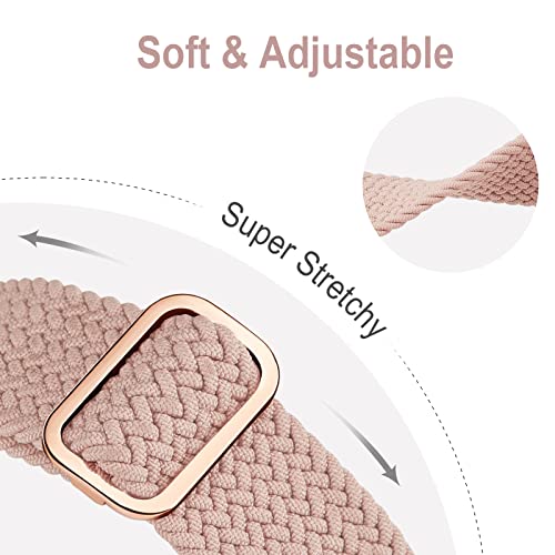 Braided Solo Loop Compatible with Apple Watch Band 38mm 40mm 41mm Women Men, Adjustable Stretchy Bands Elastic Sport Wristbands for iWatch Series 8 7 6 5 4 3 2 1 SE