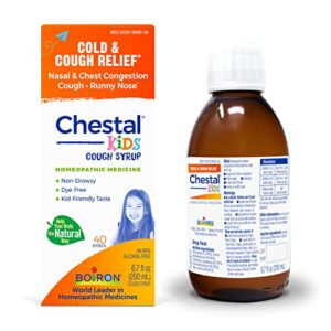 boiron chestal children’s cold and cough syrup for nasal and chest congestion, runny nose, and sore throat relief – 6.7 fl oz