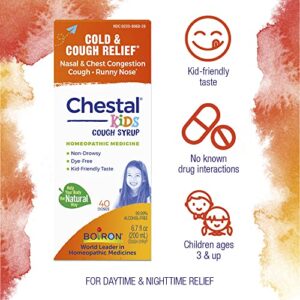 Boiron Chestal Children's Cold and Cough Syrup for Nasal and Chest Congestion, Runny Nose, and Sore Throat Relief - 6.7 Fl oz