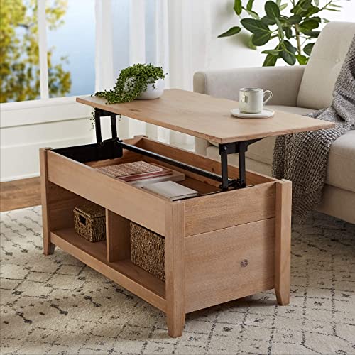 Amazon Basics Lift-Top Storage Coffee Table, Natural