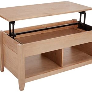 Amazon Basics Lift-Top Storage Coffee Table, Natural