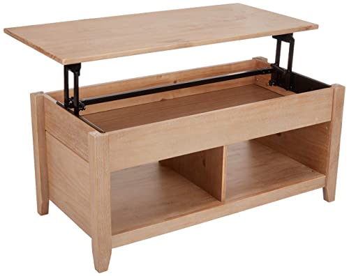 Amazon Basics Lift-Top Storage Coffee Table, Natural