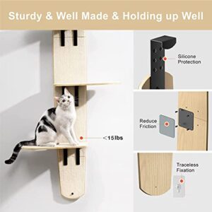 MEWOOFUN 4-Levels Versatile Cat Climber Shelves Door Mounted Vertical Cat Tree Tower with Carpeted Plank for Indoor Cats (22.3" L X 10.5" W X 67.3" H)