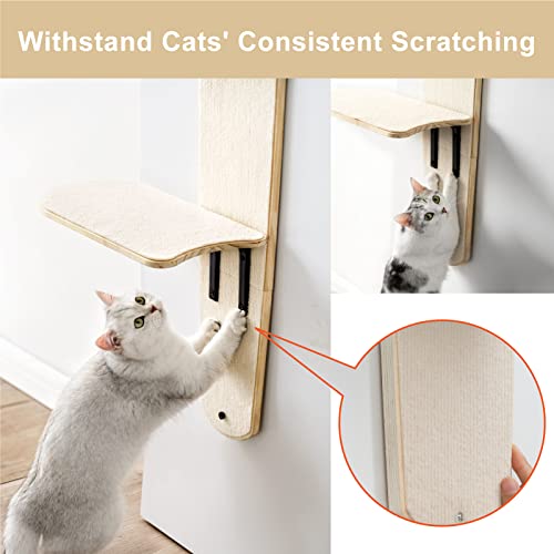 MEWOOFUN 4-Levels Versatile Cat Climber Shelves Door Mounted Vertical Cat Tree Tower with Carpeted Plank for Indoor Cats (22.3" L X 10.5" W X 67.3" H)