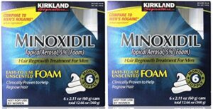 kirkland signature minoxidil foam for men, 2 pack(6 x 2.11 oz)