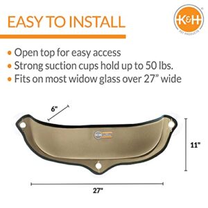 K&H Pet Products EZ Mount Window Bed Kitty Sill Tan 27 X 11 X 6 Inches