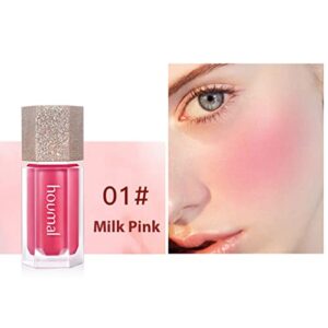 Soft Cream Blush Stick, Liquid Blush Makeup for Cheeks, Multi Sheer Big Brush Liquid Skin Tint Stick for Eyes and Lips, Long-Wearing, Natural-Looking,Blends Perfectly onto Skin, Gift for Her (Milk Pink)