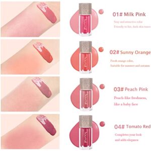 Soft Cream Blush Stick, Liquid Blush Makeup for Cheeks, Multi Sheer Big Brush Liquid Skin Tint Stick for Eyes and Lips, Long-Wearing, Natural-Looking,Blends Perfectly onto Skin, Gift for Her (Milk Pink)