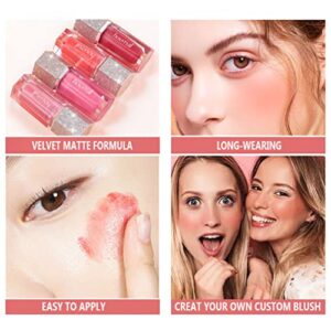 Soft Cream Blush Stick, Liquid Blush Makeup for Cheeks, Multi Sheer Big Brush Liquid Skin Tint Stick for Eyes and Lips, Long-Wearing, Natural-Looking,Blends Perfectly onto Skin, Gift for Her (Milk Pink)