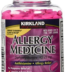 Kirkland Signature Allergy Medicine Diphenhydramine HCI 25 Mg, 600 Minitabs