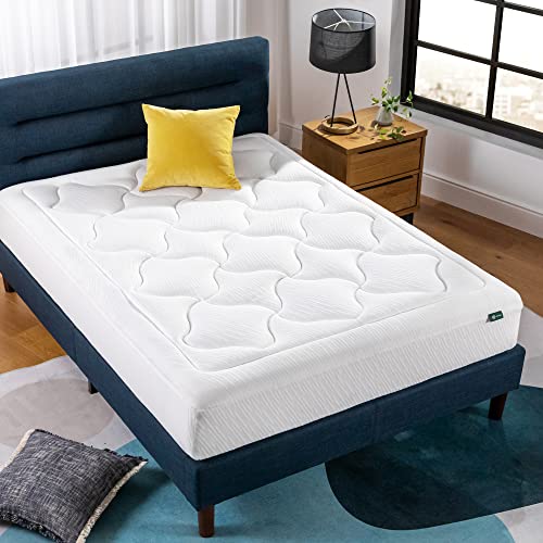 ZINUS 10 Inch Cloud Memory Foam Mattress, Twin & Lottie Upholstered Platform Bed Frame/Mattress Foundation/Wood Slat Support/No Box Spring Needed/Easy Assembly, Grey, Twin