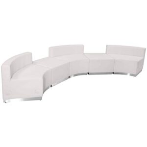 flash furniture hercules alon series white leathersoft reception configuration, 5 pieces