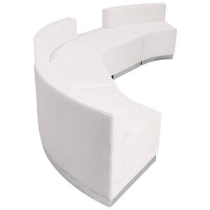 Flash Furniture HERCULES Alon Series White LeatherSoft Reception Configuration, 5 Pieces