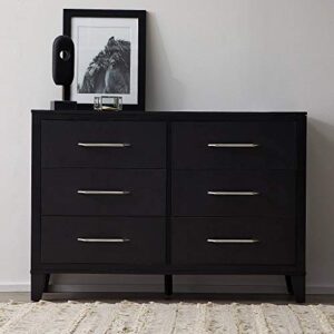 edenbrook bedroom-six drawer-modern design-easy assembly, black dresser, 55x35x16 inches