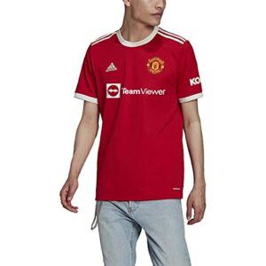 adidas men’s 2021-22 manchester united home jersey (real red, small)