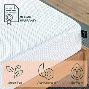 Zinus 8 Inch Green Tea Cooling Gel Memory Foam Mattress, Twin & 6 Inch Green Tea Memory Foam Mattress/CertiPUR-US Certified/Bed-in-a-Box/Pressure Relieving, Twin, White