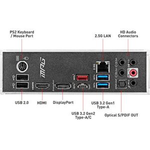 MSI MPG Z490 Gaming Plus Gaming Motherboard (ATX, 10th Gen Intel Core, LGA 1200 Socket, DDR4, CF, Dual M.2 Slots, USB 3.2 Gen 2, 2.5G LAN, DP/HDMI, Mystic Light RGB)