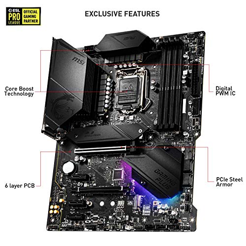 MSI MPG Z490 Gaming Plus Gaming Motherboard (ATX, 10th Gen Intel Core, LGA 1200 Socket, DDR4, CF, Dual M.2 Slots, USB 3.2 Gen 2, 2.5G LAN, DP/HDMI, Mystic Light RGB)