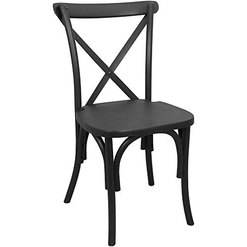 Flash Furniture X-Back Chair, 2-pack, Resin, Black