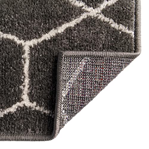 Unique Loom Trellis Frieze Collection Area Rug - Geometric (8' x 10', Dark Gray/ Ivory)