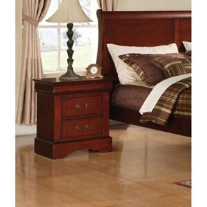 Home Square 2 Piece Louis Philippe III Wood Nightstand Set in Cherry