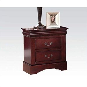 Home Square 2 Piece Louis Philippe III Wood Nightstand Set in Cherry