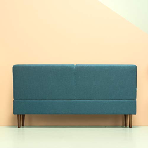Zinus Juan Mid-Century 65 Inch Armless Sofa / Living Room Couch, Turquoise