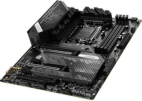 MSI MPG Z590 Gaming Carbon WiFi Gaming Motherboard (ATX, 11th/10th Gen Intel Core, LGA 1200 Socket, DDR4, PCIe 4, CFX, M.2 Slots, USB 3.2 Gen 2, Wi-Fi 6E, DP/HDMI, Mystic Light RGB)