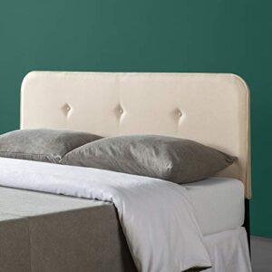 zinus wendy upholstered headboard / button-tufted upholstery / easy assembly, taupe, queen