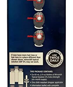 Kirkland Signature Minoxidil Hair Regrowth Solution for Men - 3 Month Supply,Package Includes Child-Resistant Dropper Applicator, Blue