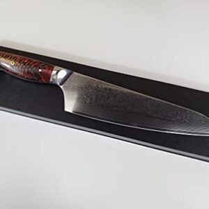 Custom VG10 Damascus chef knife Hybrid Santoku 9" White Silver cast pine cone handle, kitchen knife w/ 67 layer SS Damascus (Red silver)