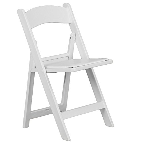 Flash Furniture Hercules™ Series Folding Chair - White Resin - 4 Pack 1000LB Weight Capacity Comfortable Event Chair - Light Weight Folding Chair