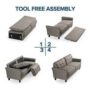 ZINUS Sayan Loveseat Sofa / Easy, Tool-Free Assembly, Sand Grey