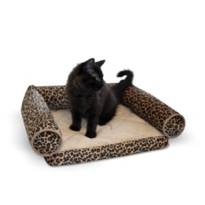 k&h pet products lazy lounger pet bed leopard 14″ x 16″