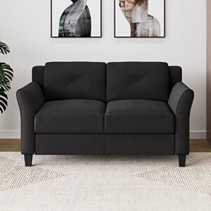 lifestyle solutions grayson love seats, 57.87″x32″x32.68″, black