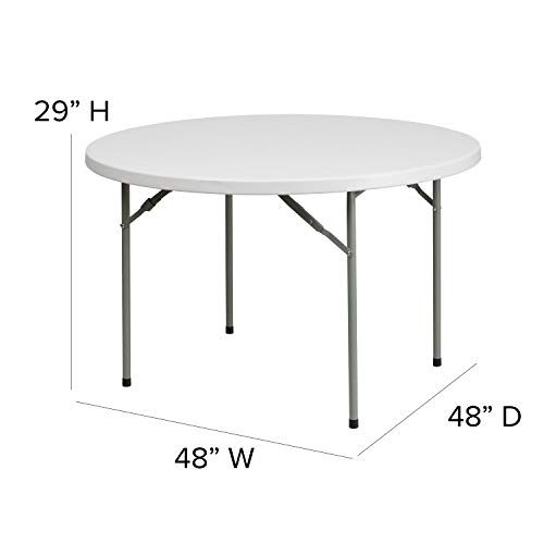 Flash Furniture 48'' Round Granite White Plastic Folding Table [RB-48R-GG] Pack of 3