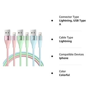 iPhone Charger [Apple MFi Certified] 3Pack 10FT Lightning Cable Fast Charging iPhone Charger Cord Compatible with iPhone 13 12 11 Pro Max XR XS X 8 7 6 Plus SE and More (Multi-Color)