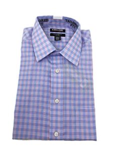 kirkland signature men’s non iron button down dress shirt (pink blue plaid, 19-36/37)