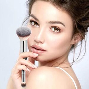 Daubigny Makeup Brushes Dual-ended Foundation Brush Concealer Brush Perfect for Any Look Premium Luxe Hair Rounded Taperd Flawless Brush Ideal for Liquid, Cream, Powder,Blending, Buffing,Concealer