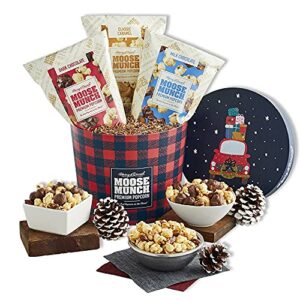 moose munch premium popcorn holiday drum by harry & david