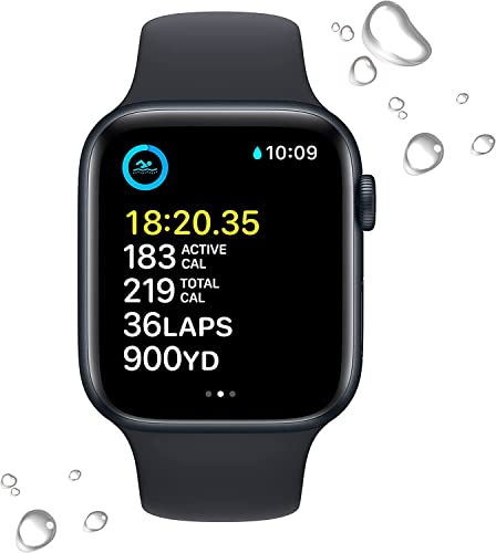 Apple Watch SE (2nd Gen) (GPS + Cellular, 44mm) - Midnight Aluminum Case with Midnight Sport Band, M/L (Renewed)