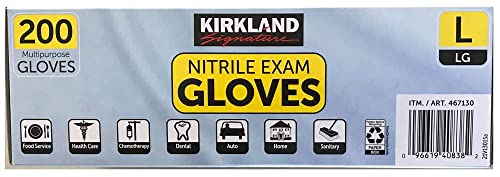 Kirkland Signature Nitrile Exam Gloves, Box of 200, Large
