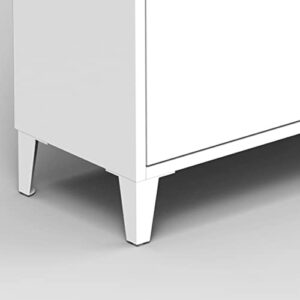 ACLULION Tipping Bucket Shoe Cabinet with 3 Drawers, Wall Mounted Metal Shoe Cabinet with Adjustable Shelf, Modern White Free Standing Shoe Cabinet for Entryway, Hallway, Holds 20 Pair Shoes