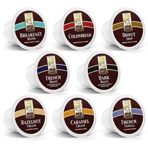 100ct variety pack for keurig k-cups®, 8 assorted single cup sampler 20% more coffee per cup by bradford coffee
