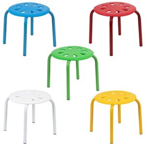 Flash Furniture Plastic Nesting Stack Stools, 11.5"Height, Assorted Colors (5 Pack)