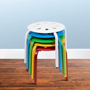 Flash Furniture Plastic Nesting Stack Stools, 11.5"Height, Assorted Colors (5 Pack)