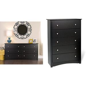 black sonoma 6 drawer dresser & black sonoma 5 drawer chest