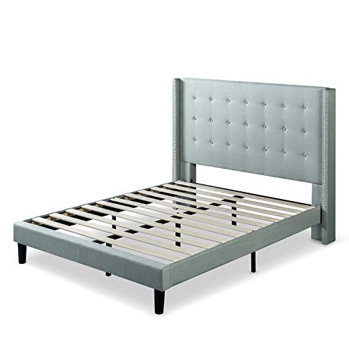 ZINUS Kendra Upholstered Platform Bed Frame with Wingback Headboard / Mattress Foundation / Wood Slat Support / No Box Spring Needed / Easy Assembly, Full